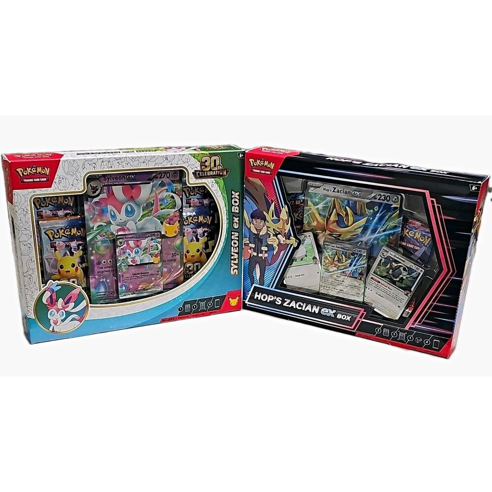 Pokémon TCG 30th Celebration Sylveon ex & Hop's Zacian ex Boxes Sealed